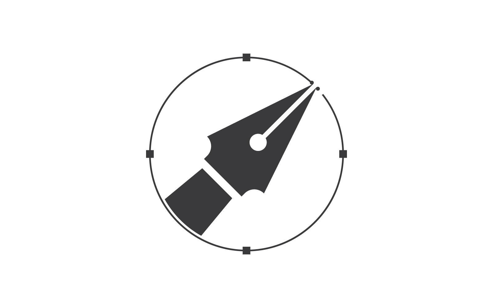 Stift-Werkzeug-Symbol, flacher Design-Vektor