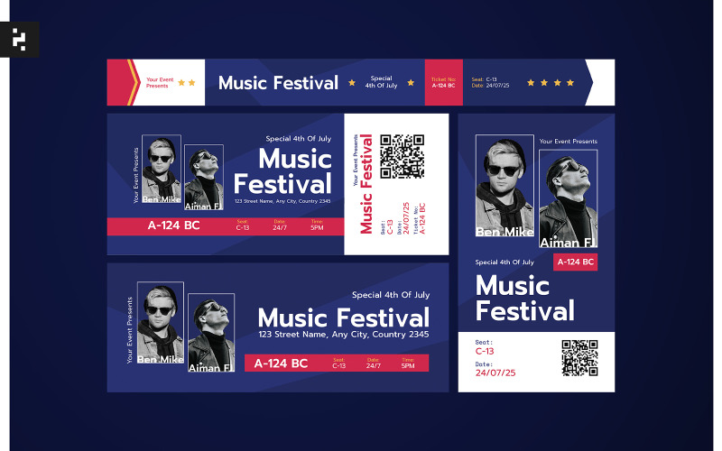 4th of July Concert Ticket Corporate Identity