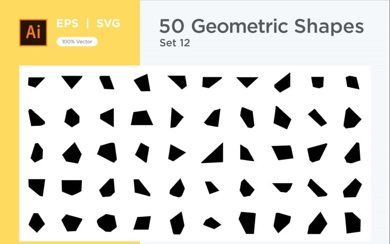 Abstract Geometric Shape set 50 V 12 Vector Graphic