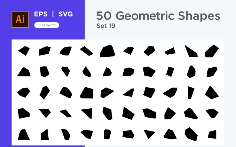 Abstract Geometric Shape set 50 V 19 Vector Graphic