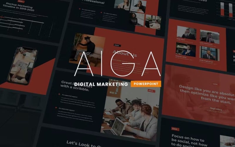 Aiga - Digital Marketing Powerpoint PowerPoint Template