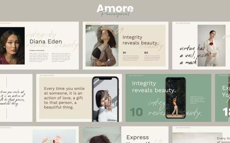 Amore Aesthetic Theme Powerpoint PowerPoint Template