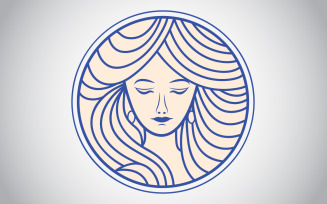 Beautiful Lady Face Logo Template