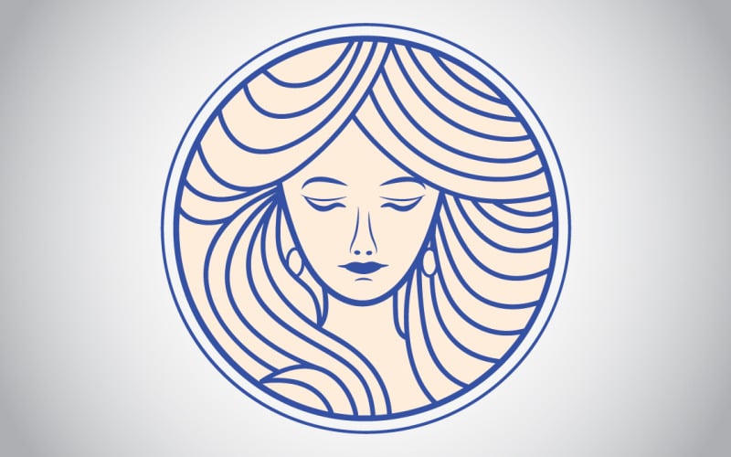 Beautiful Lady Face Logo Template