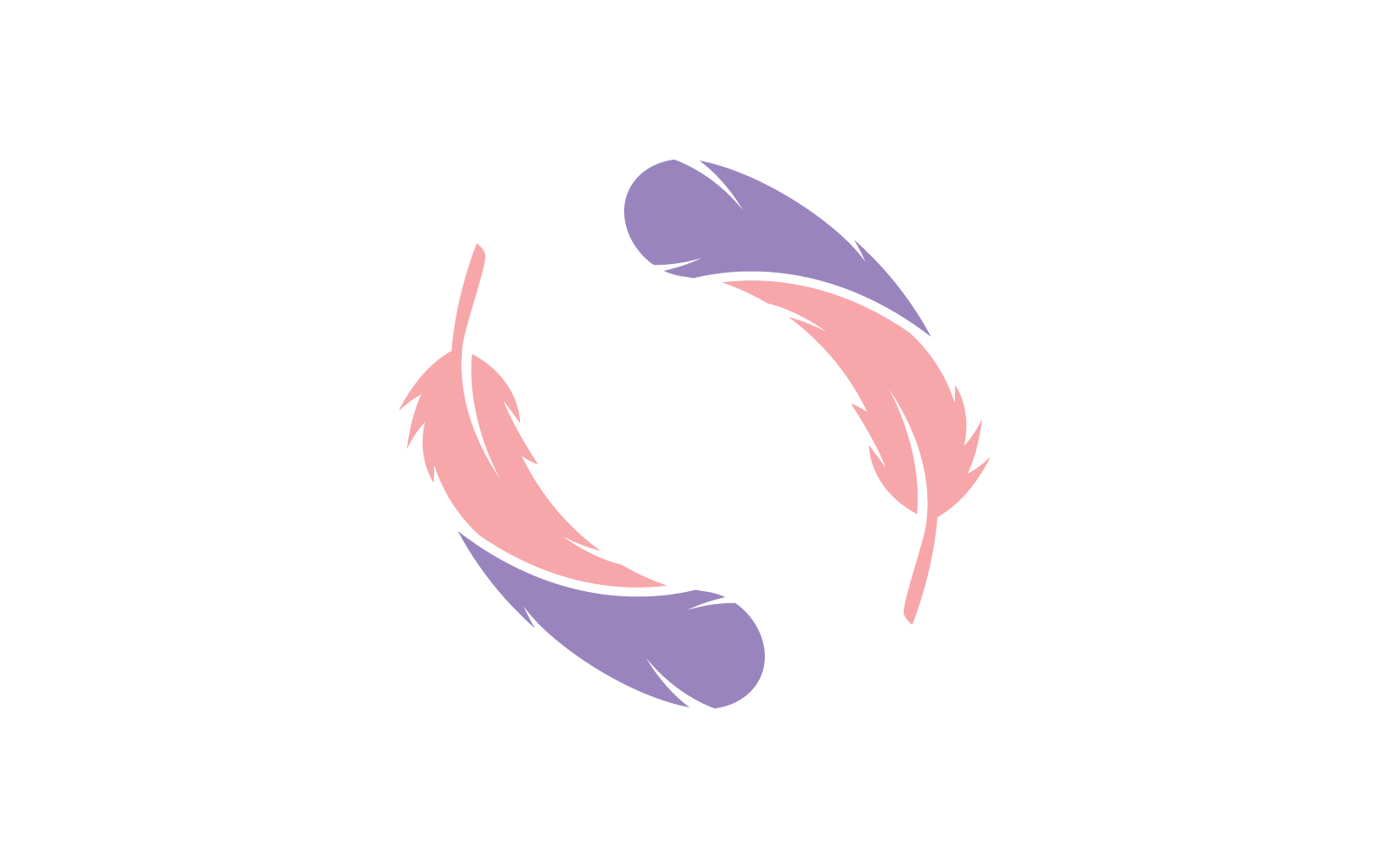 Feather illustration logo vector template flat design