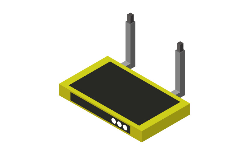 Isometric router illustrated on a white background Vector Graphic
