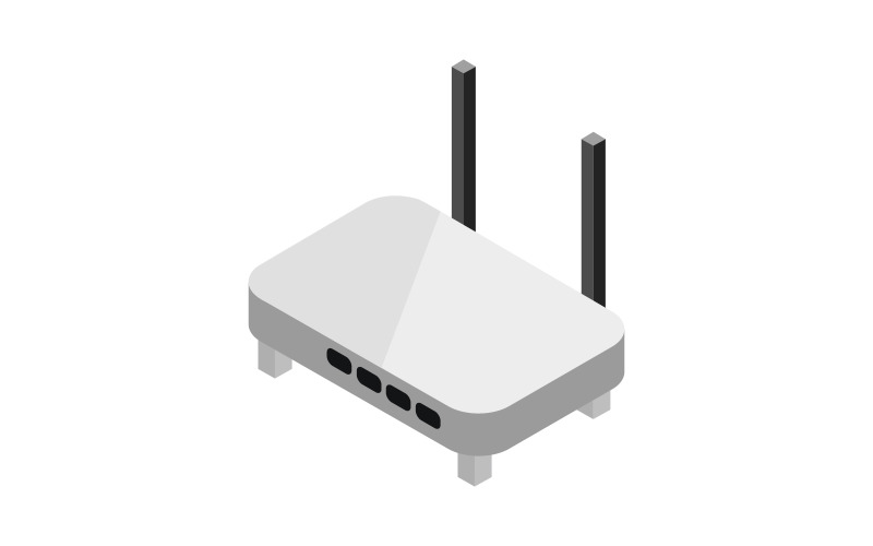 Isometric router illustrator in vector and colored on a white background Vector Graphic