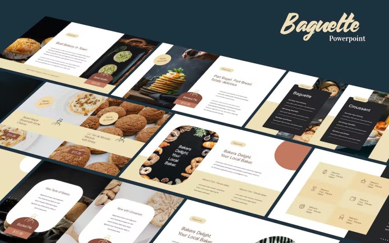 Baguette - Food Business Powerpoint Template PowerPoint Template