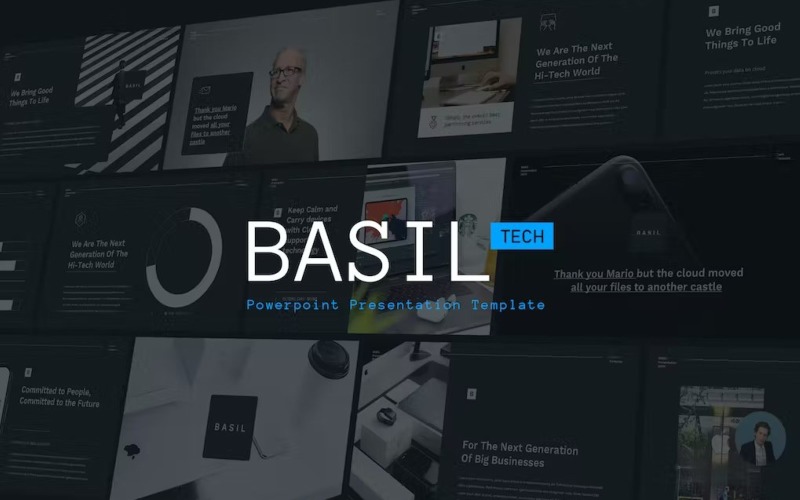 BASIL - Technology Theme Powerpoint Template PowerPoint Template