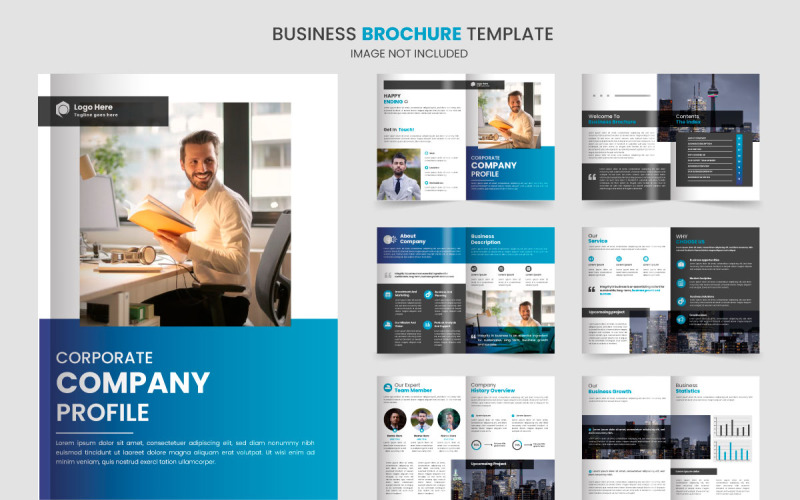 Brochure layout design and corporate company profile minimal brochure template Illustration