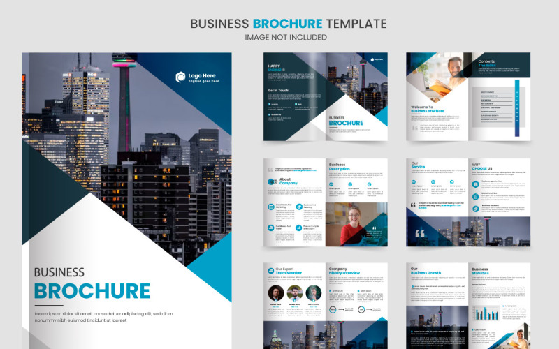 Brochure template design and corporate company profile minimal 12-page brochure template design Illustration