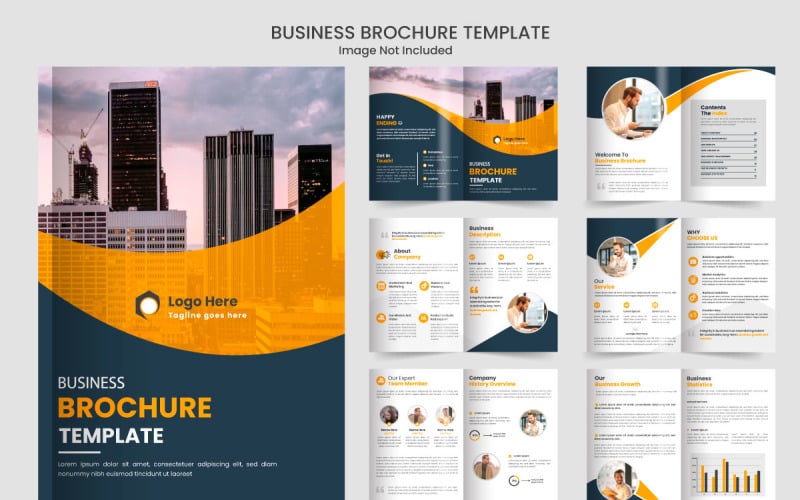 Brochure template layout design and corporate company profile minimal 12-page brochure Illustration