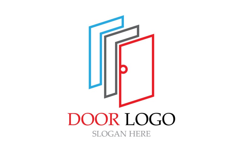 Door logo for home and building vector template v10 Logo Template