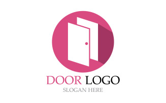 Door logo for home and building vector template v11