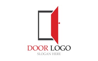 Door logo for home and building vector template v2