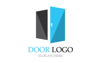 Door logo for home and building vector template v7