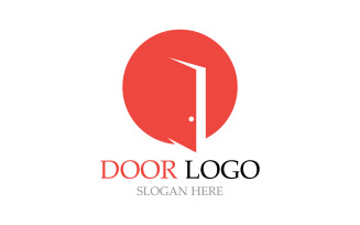 Door logo for home and building vector template v8