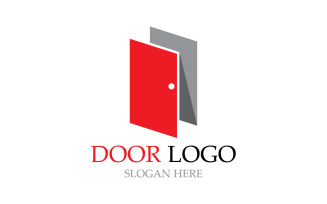 Door logo for home and building vector template v9
