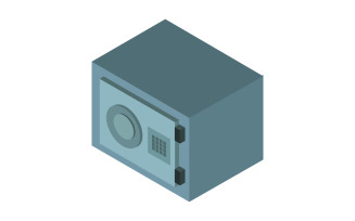 Isometric safe illustrated in vector on white background