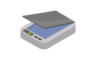Isometric scanner illustrated in vector on a white background