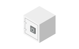 Safe isometric illustrator in vector and colored on white background