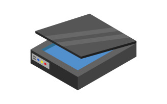 Scanner Isometric illustrator in vector and colored on background