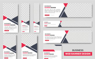 Web banner template Set, Horizontal header web banner, cover header background design concept