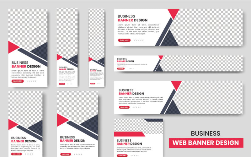 Web banner template Set, Horizontal header web banner, cover header background design concept Illustration