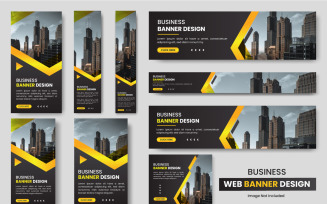 Web banner template Set, Horizontal header web banner, cover header background for website design