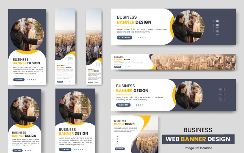 Web banner template Set, Horizontal header web banner, cover header background website design Illustration