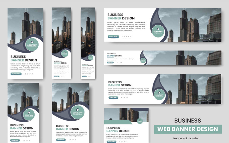 Web banner template Set, Horizontal header web banner, header background website design idea Illustration