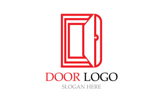 Door logo for home and building vector template v13