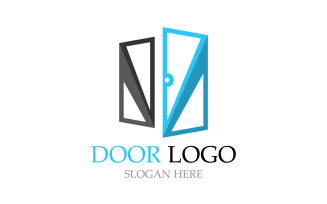 Door logo for home and building vector template v16