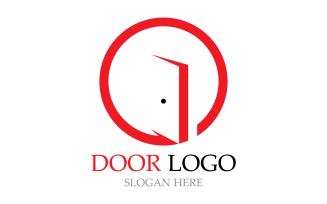 Door logo for home and building vector template v17