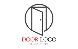 Door logo for home and building vector template v18