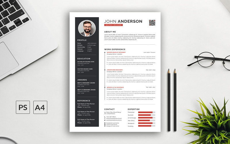 Resume / CV Template Design Resume Template