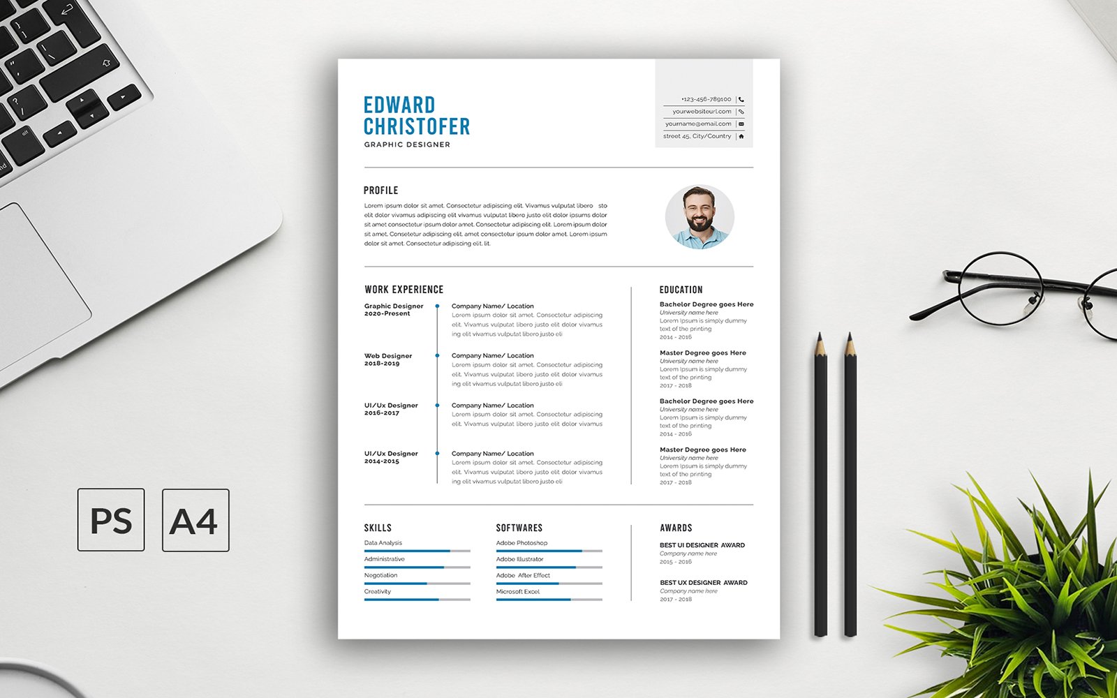 Kit Graphique #338998 Clean Resume Divers Modles Web - Logo template Preview