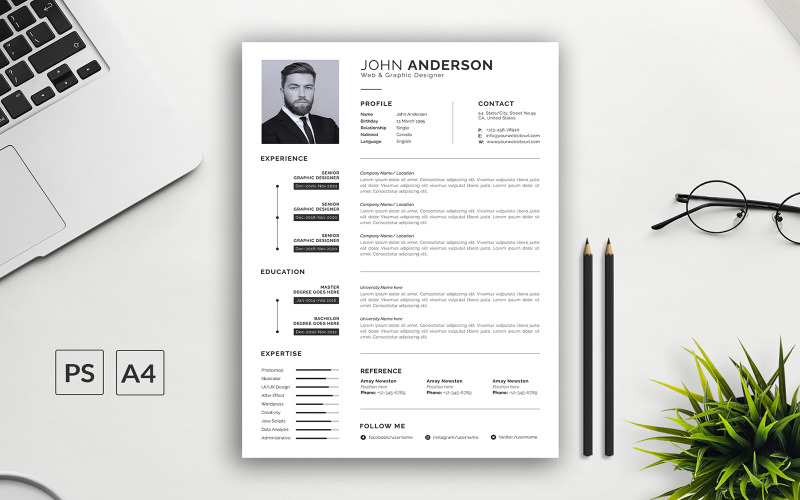 Clean and Creative Resume / CV Template Resume Template