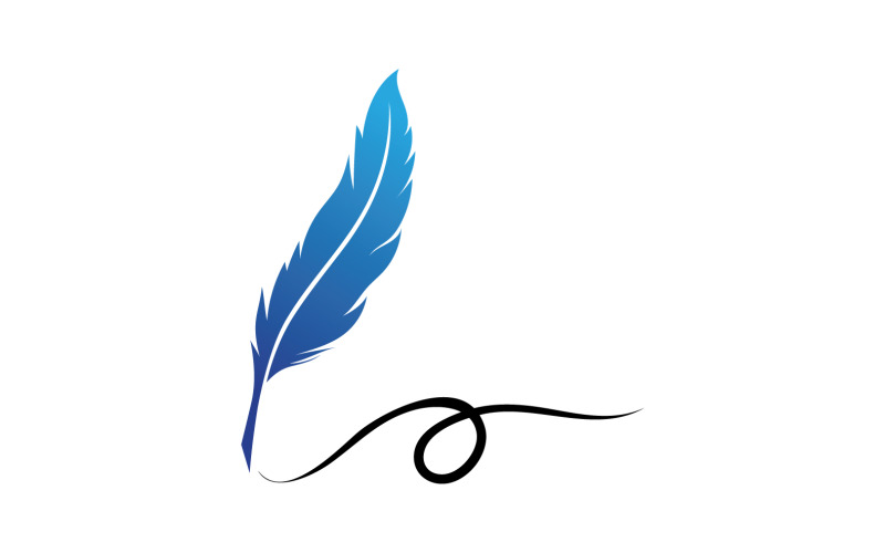 Feather pen write sign logo lawyer v3 Logo Template