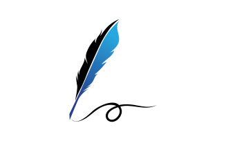 Feather pen write sign logo lawyer v4