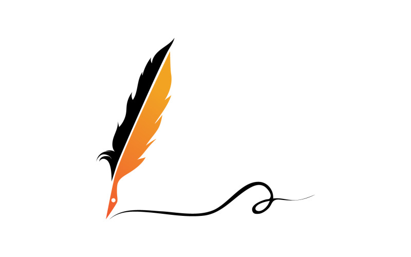 Feather pen write sign logo lawyer v5 Logo Template