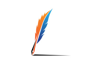 Feather pen write sign logo lawyer v6