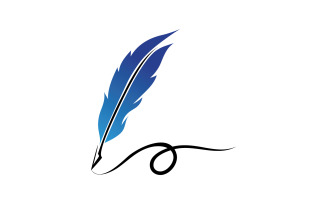 Feather pen write sign logo lawyer v7