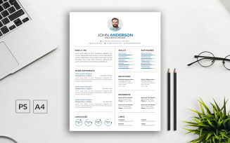 Blue and Black Resume Template