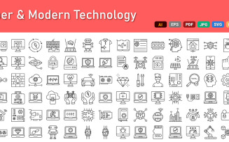 Cyber & Modern Technology Icons Pack | AI | EPS | SVG