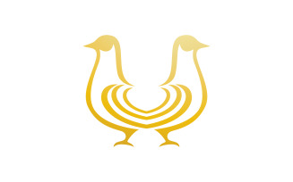 Dove bird and wing logo vector template v24