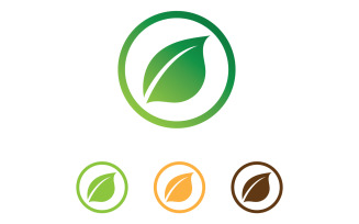 Eco green leaf nature fresh tree element logo v11