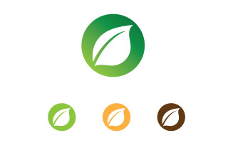 Eco green leaf nature fresh tree element logo v3