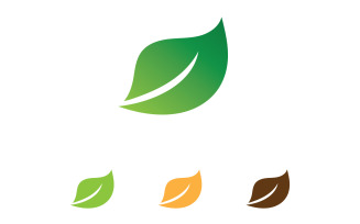 Eco green leaf nature fresh tree element logo v4