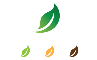 Eco green leaf nature fresh tree element logo v8
